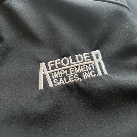 Affolder Implement Sales jacket men’s large black full zip farmer rain NWOT - Picture 10 of 14